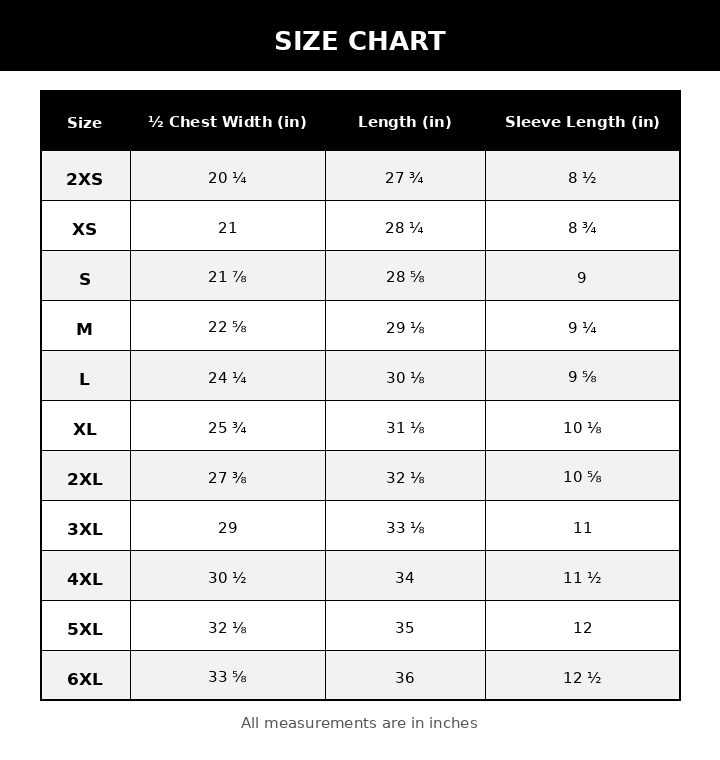 Size chart