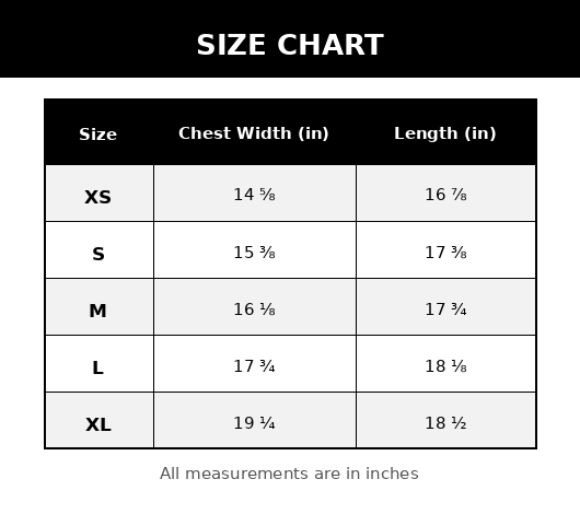 Size chart