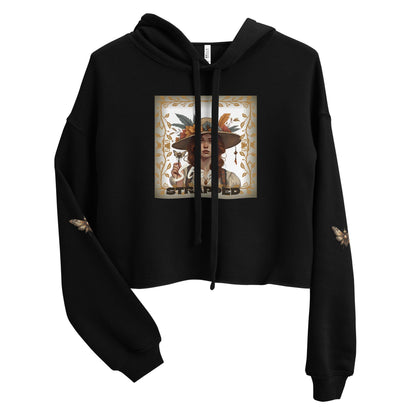 Black Cropped Pullover Hoodie Trashed Punk Brand Design