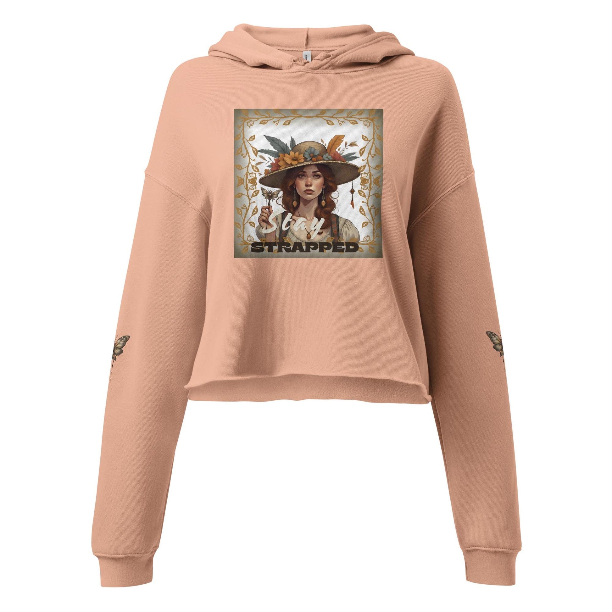 Peach Pink Women's Crop Hoodie Soft Cotton Streetwear Style