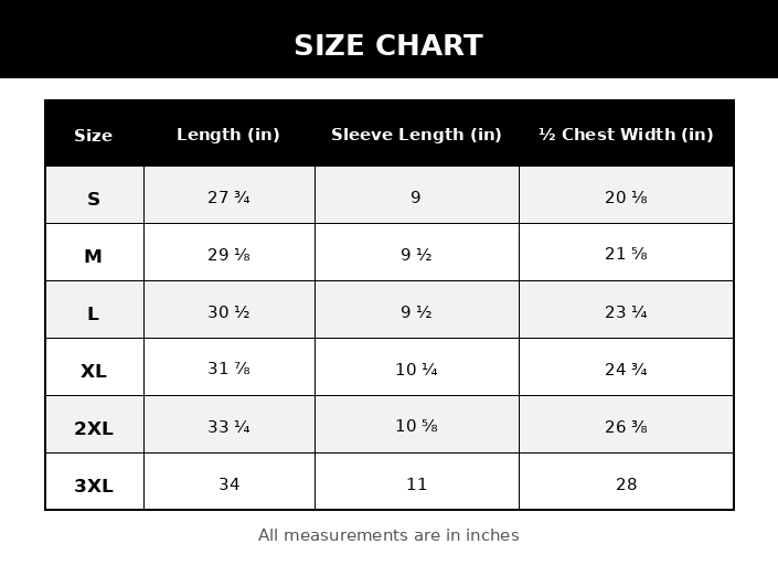 Size chart