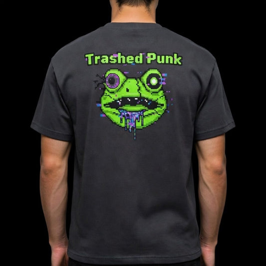 Oversized Graphic T-Shirt – 8-Bit Frog Vintage Wash Streetwear Tee