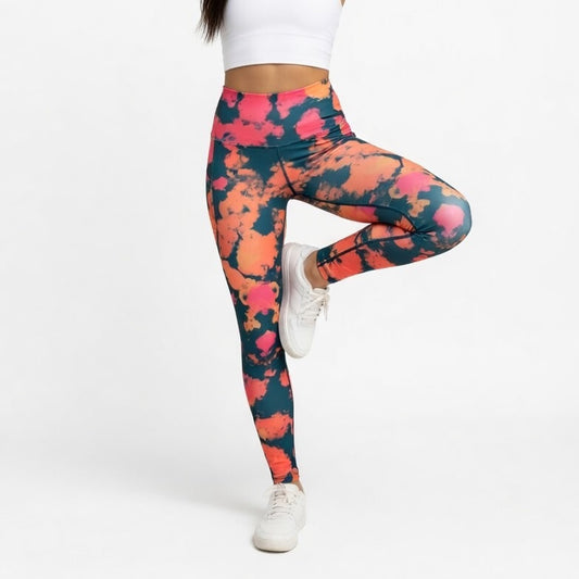 Blushing Burst High-Waist Printed Leggings – Women Streetwear Leggings
