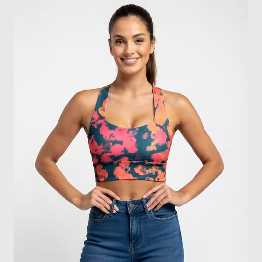 Blushing Burst Women’s Sports Bra | Graphic Activewear