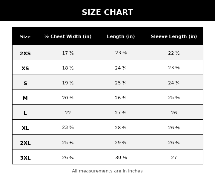 Size chart