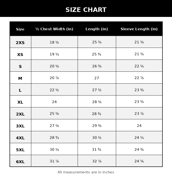 Size chart
