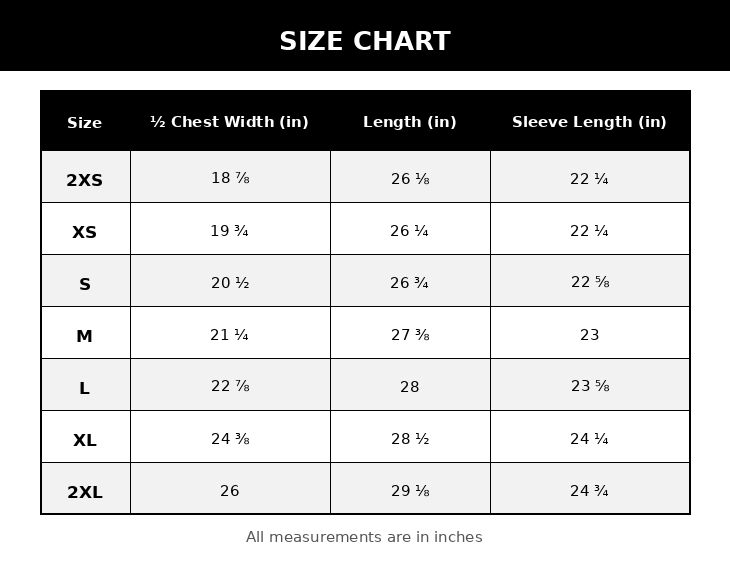 Size chart
