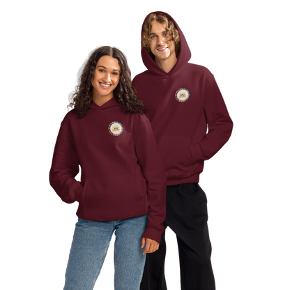 Couple wearing matching Trashed Punk hoodies, unisex streetwear style ideal for couple rave outfits and urban fashion.